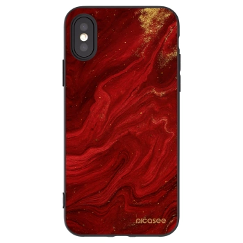 Picasee husă neagră din silicon pentru Apple iPhone X/XS - Red