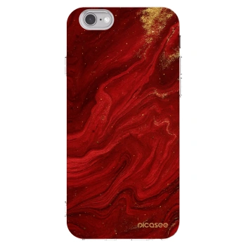 Picasee husă transparentă din silicon pentru Apple iPhone 6/6S - Red