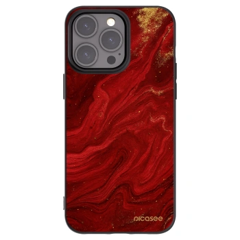 Picasee husă neagră din silicon pentru Apple iPhone 15 Pro Max - Red
