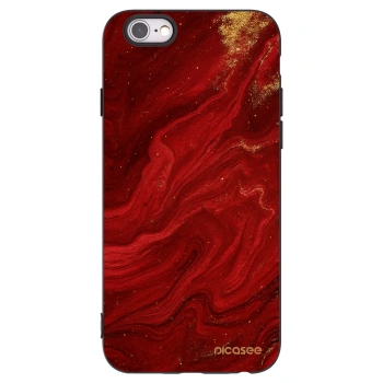 Picasee husă neagră din silicon pentru Apple iPhone 6/6S - Red