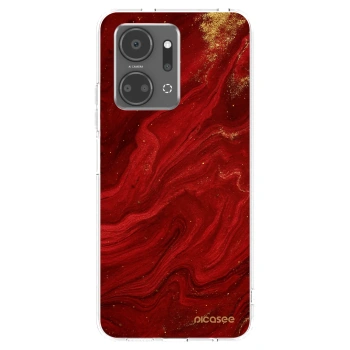Picasee husă transparentă din silicon pentru Honor X7a - Red