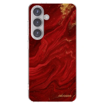 Picasee husă transparentă din silicon pentru Samsung Galaxy S24 S921B 5G - Red