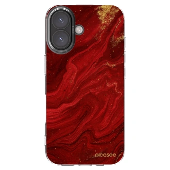 Picasee husă transparentă din silicon pentru Apple iPhone 16 - Red