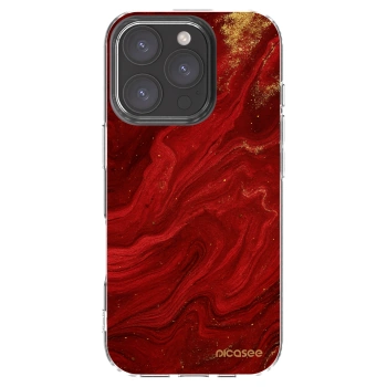 Picasee husă transparentă din silicon pentru Apple iPhone 16 Pro - Red