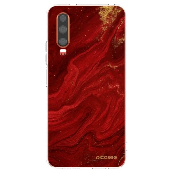 Picasee husă transparentă din silicon pentru Huawei P30 - Red