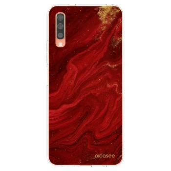Picasee husă transparentă din silicon pentru Samsung Galaxy A70 A705F - Red