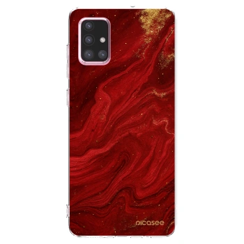 Picasee husă transparentă din silicon pentru Samsung Galaxy A71 A715F - Red