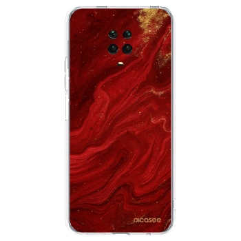 Picasee husă transparentă din silicon pentru Xiaomi Redmi Note 9 Pro - Red