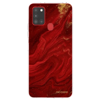 Picasee husă transparentă din silicon pentru Samsung Galaxy A21s - Red