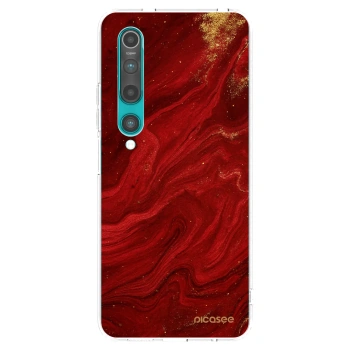 Picasee husă transparentă din silicon pentru Xiaomi Mi 10 - Red
