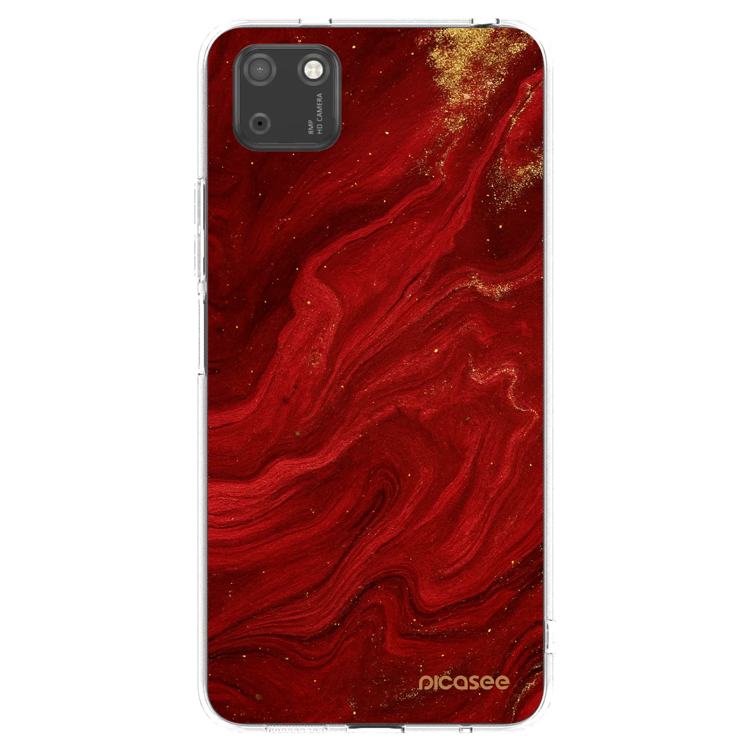 Picasee husă transparentă din silicon pentru Huawei Y5P - Red