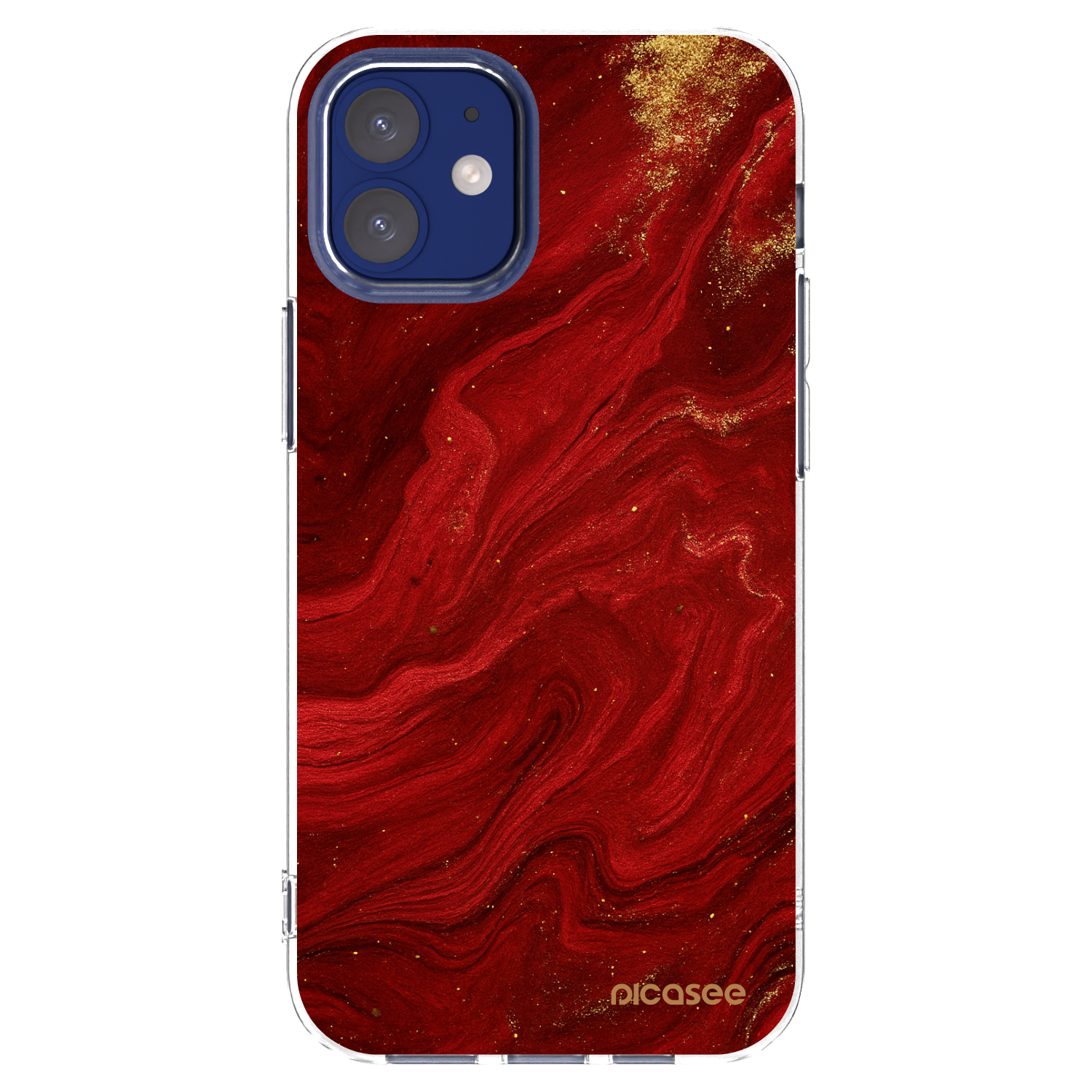 Picasee husă transparentă din silicon pentru Apple iPhone 12 mini - Red