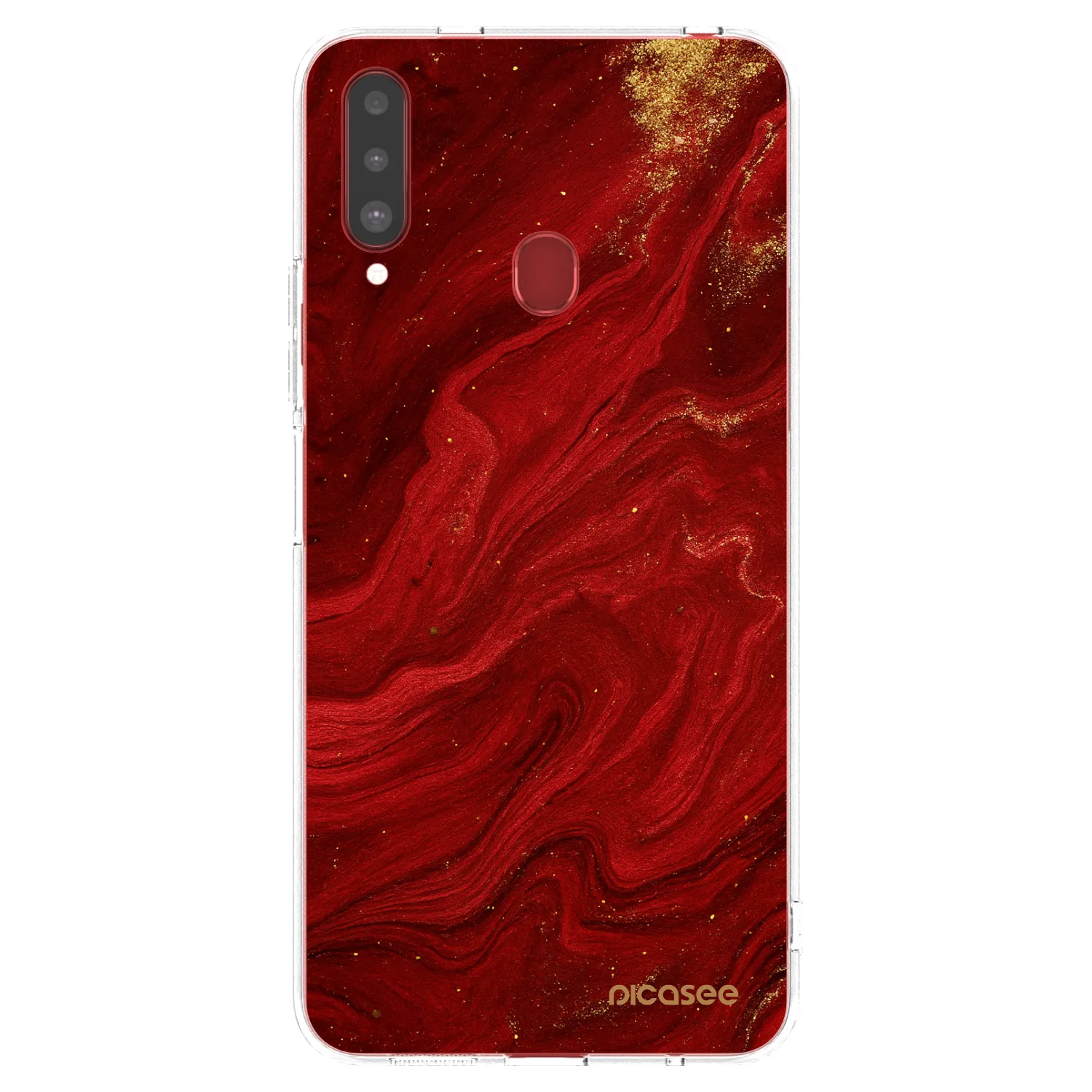Picasee husă transparentă din silicon pentru Samsung Galaxy A20s - Red