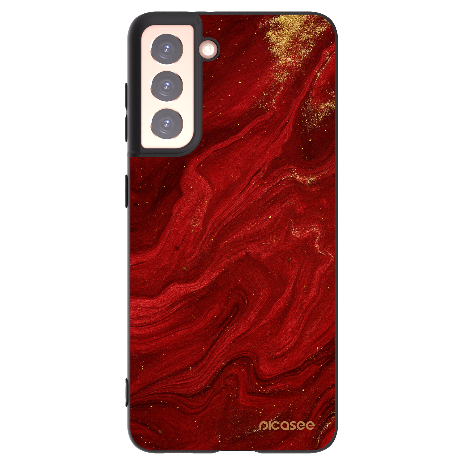 Picasee husă neagră din silicon pentru Samsung Galaxy S21 5G G991B - Red