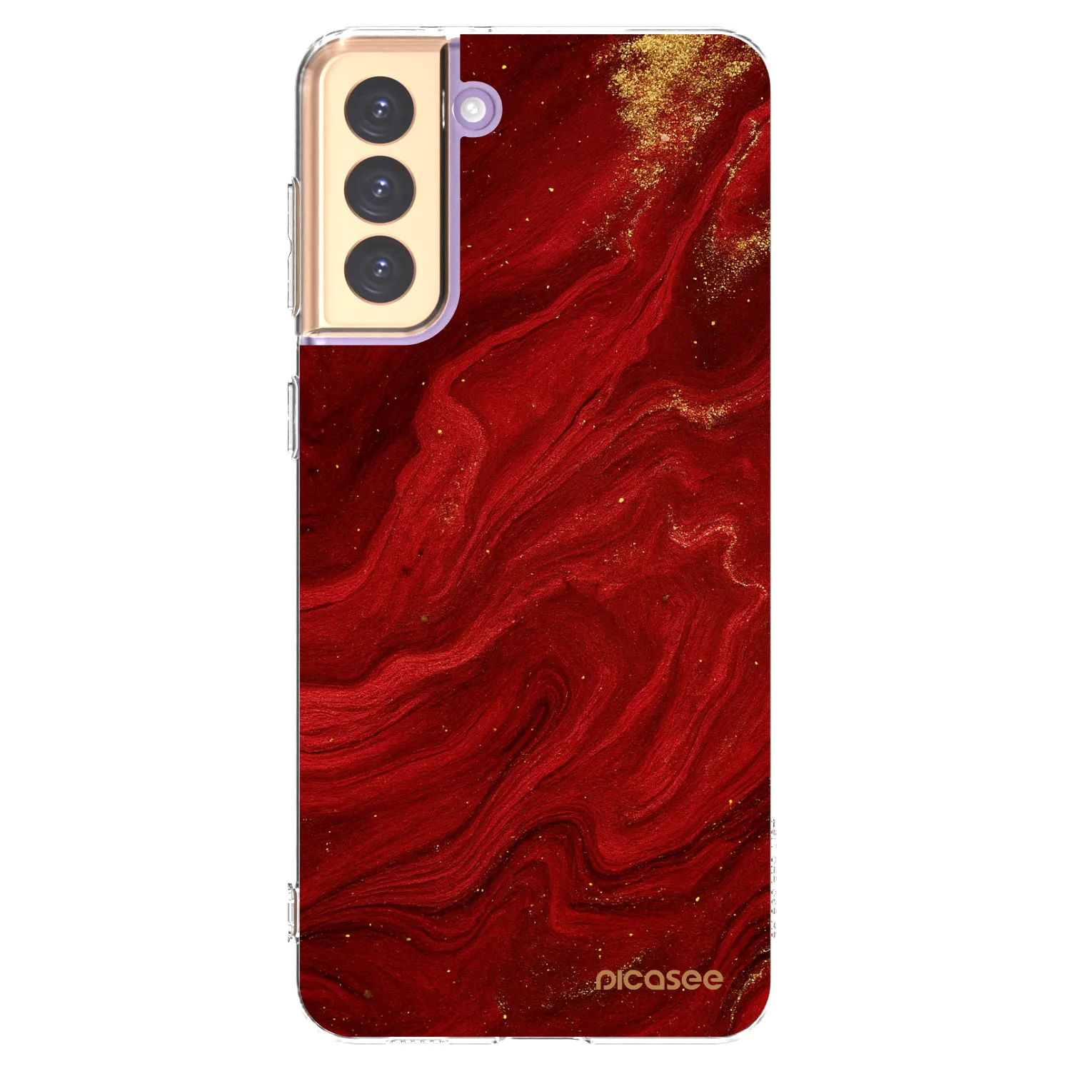 Picasee husă transparentă din silicon pentru Samsung Galaxy S21+ 5G G996F - Red