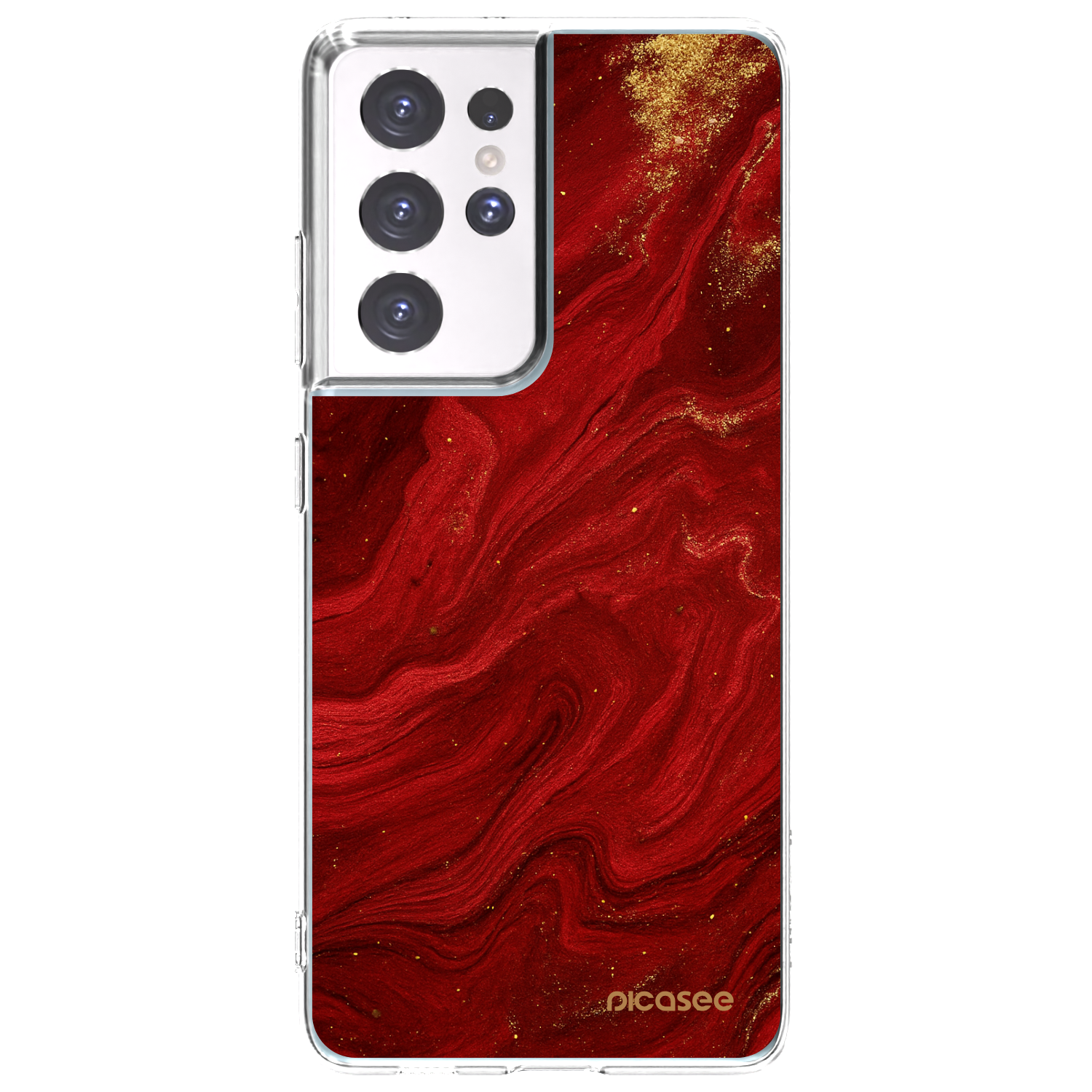 Picasee husă transparentă din silicon pentru Samsung Galaxy S21 Ultra 5G G998B - Red