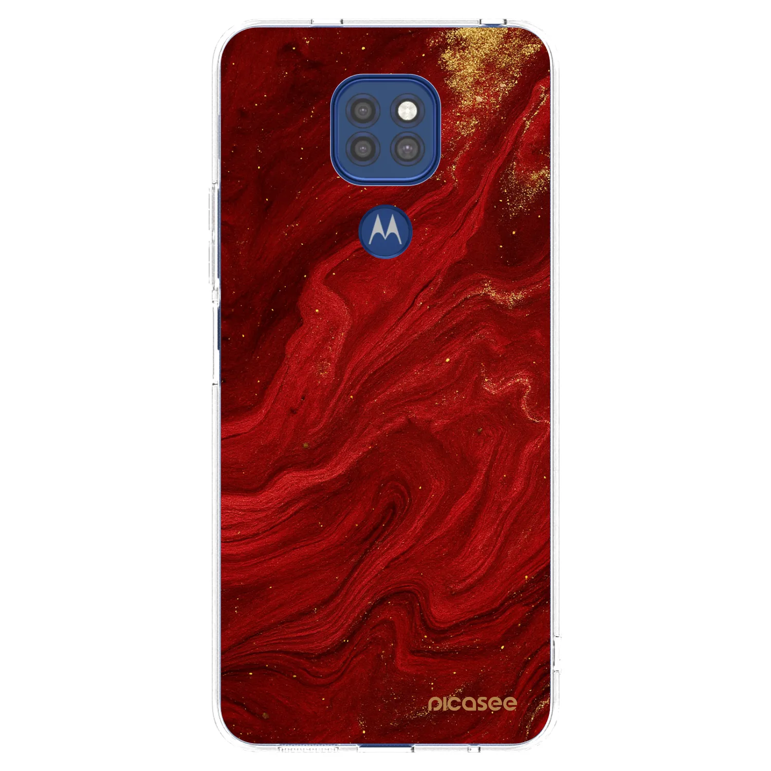 Picasee husă transparentă din silicon pentru Motorola Moto G9 Play - Red