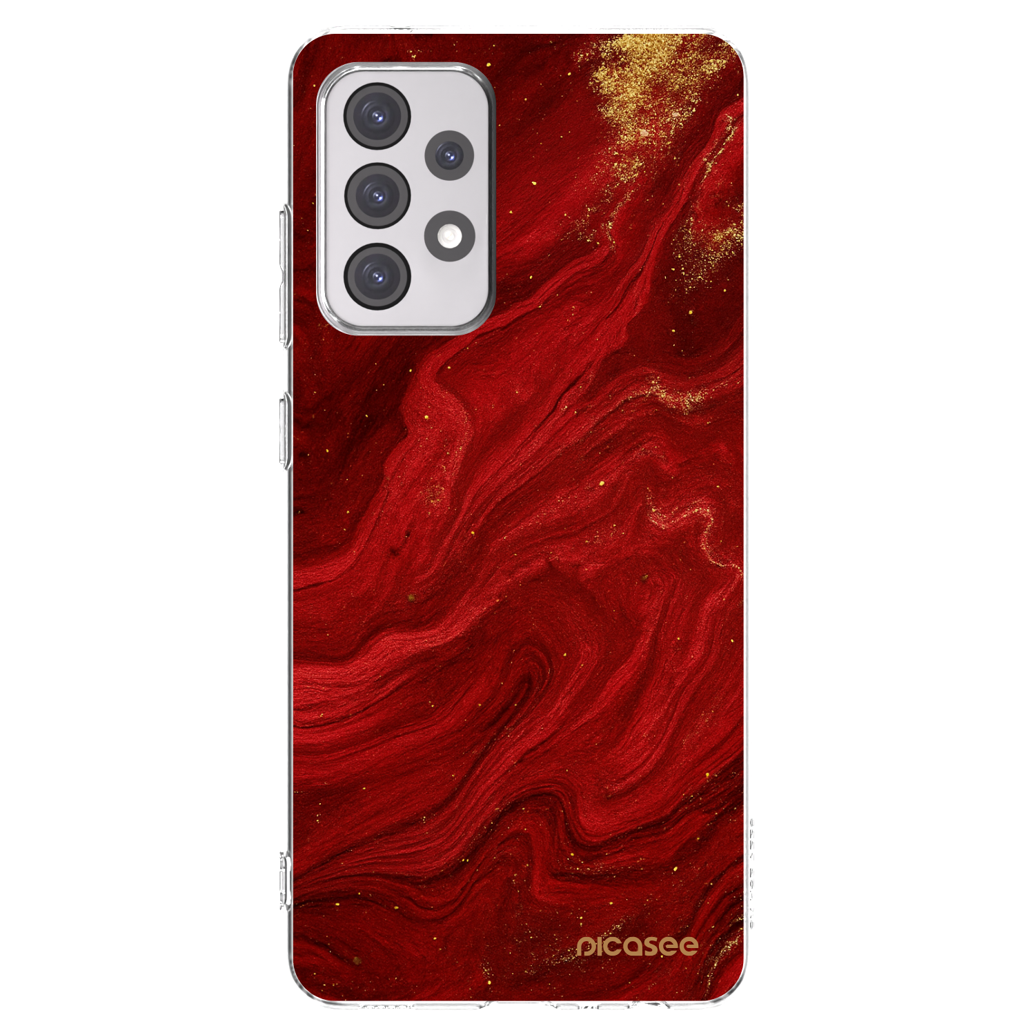 Picasee husă transparentă din silicon pentru Samsung Galaxy A52 5G A525F - Red