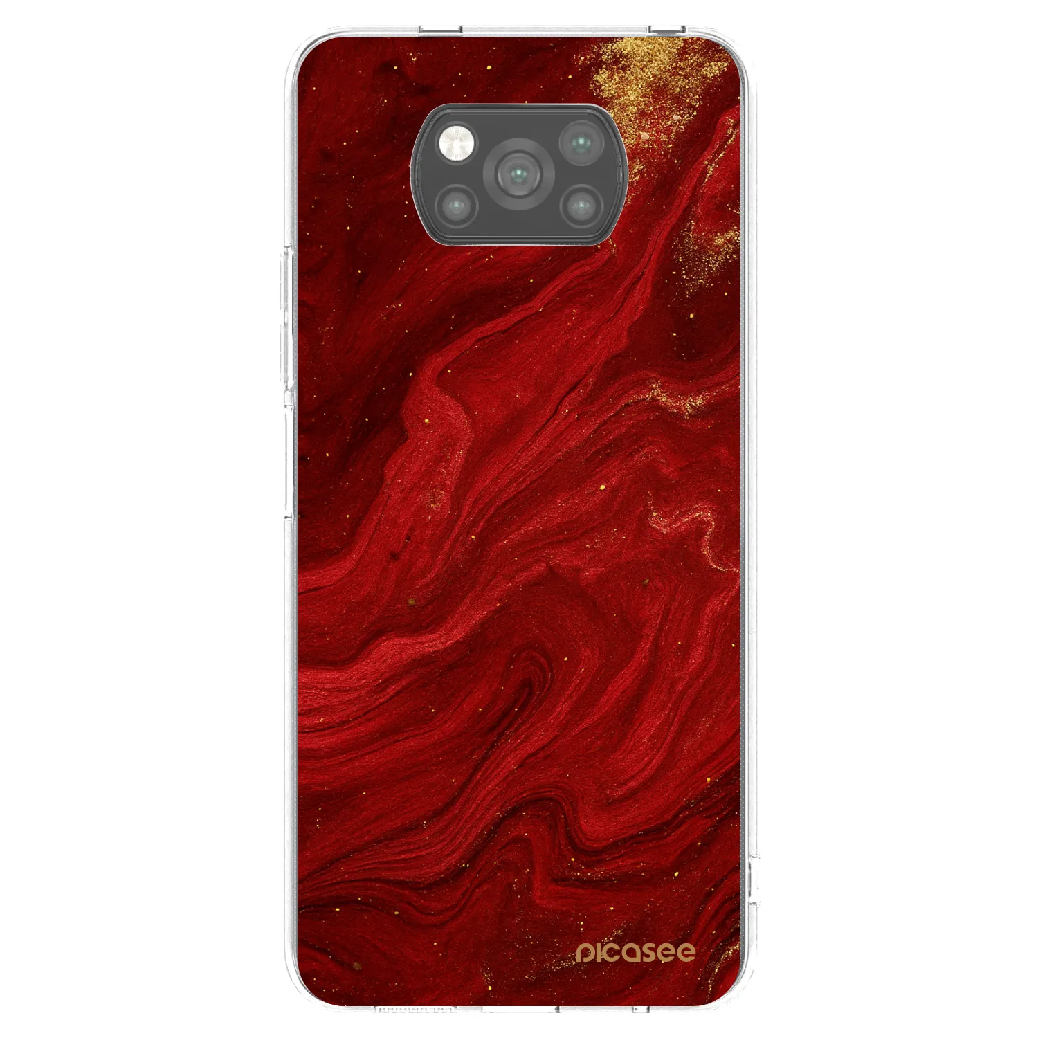 Picasee husă neagră din silicon pentru Xiaomi Poco X3 Pro - Red