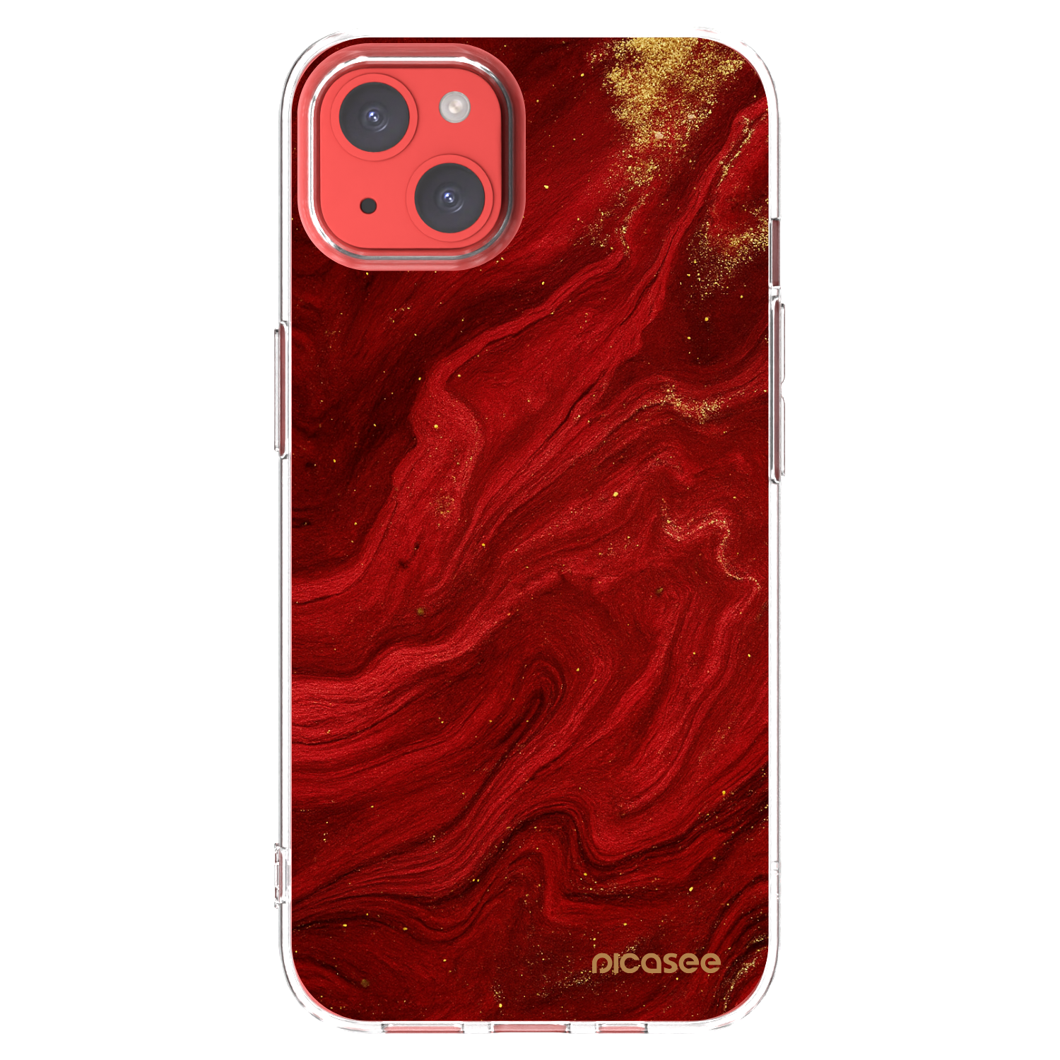 Picasee husă transparentă din silicon pentru Apple iPhone 13 - Red