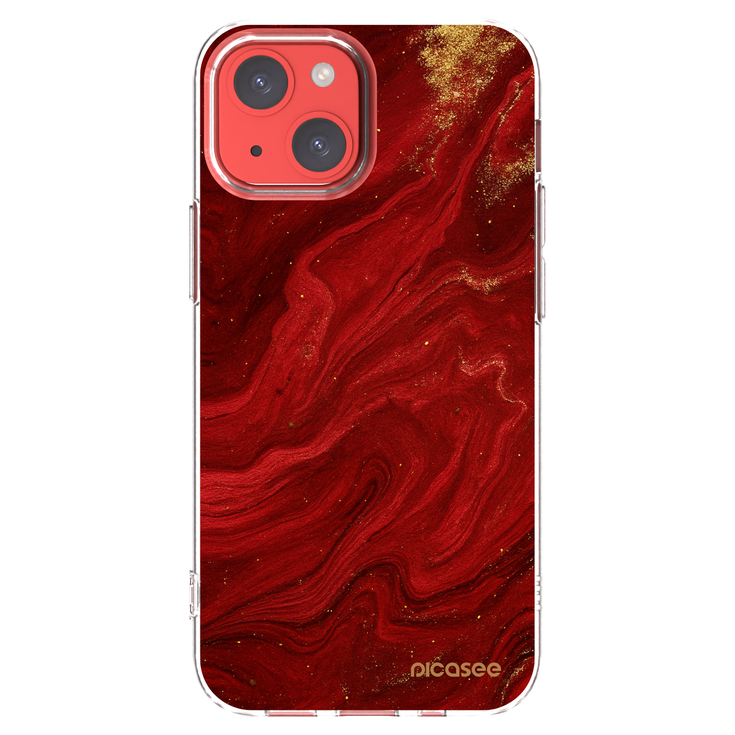 Picasee husă transparentă din silicon pentru Apple iPhone 13 mini - Red