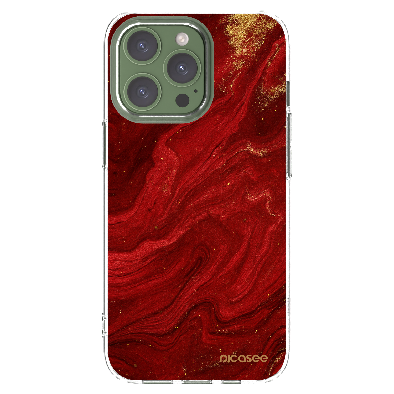 Picasee husă transparentă din silicon pentru Apple iPhone 13 Pro - Red