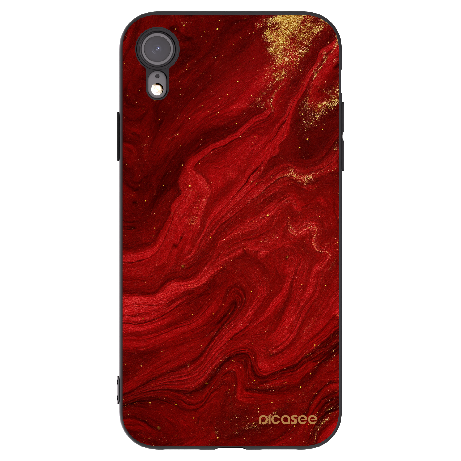 Picasee husă neagră din silicon pentru Apple iPhone XR - Red