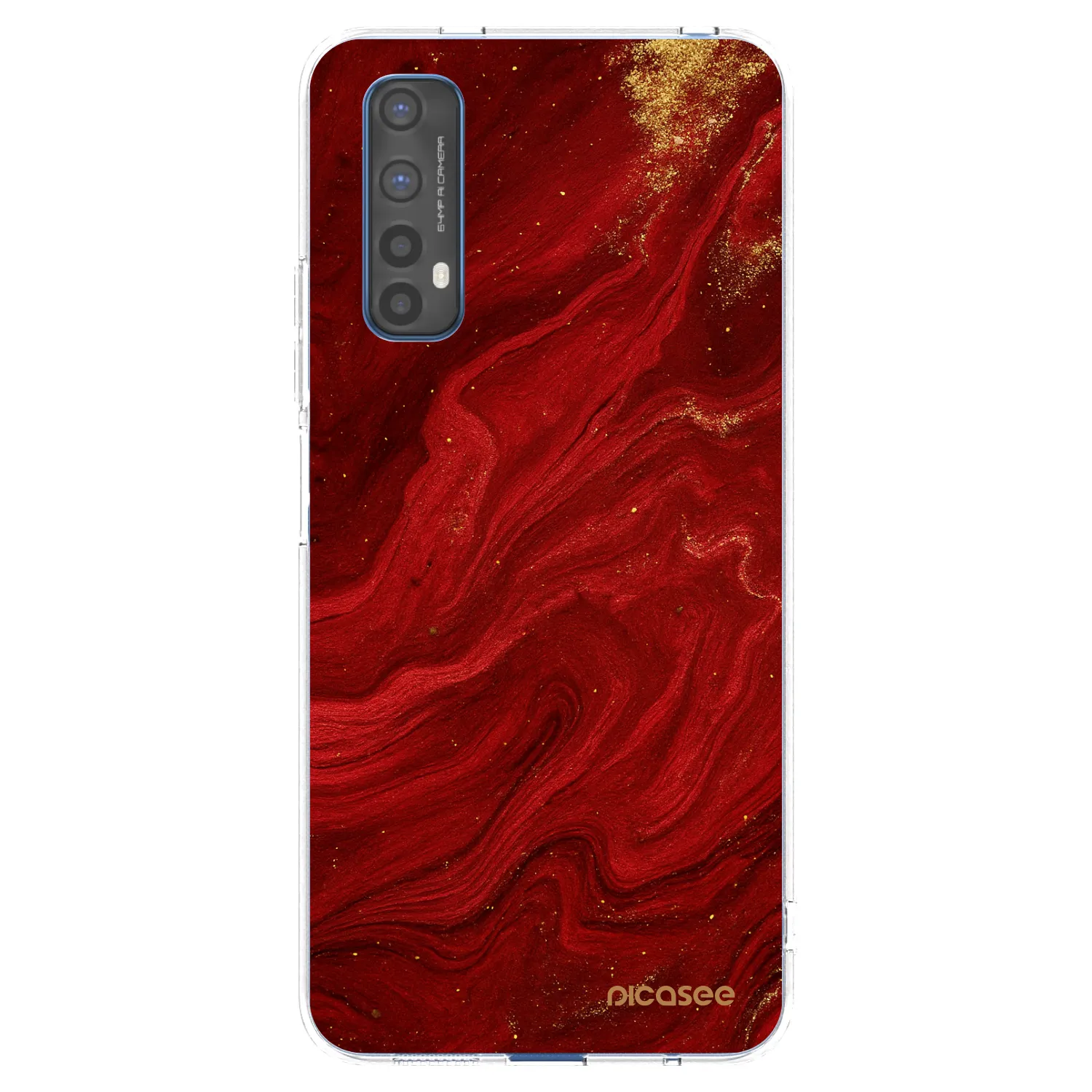 Picasee husă transparentă din silicon pentru Realme 7 - Red