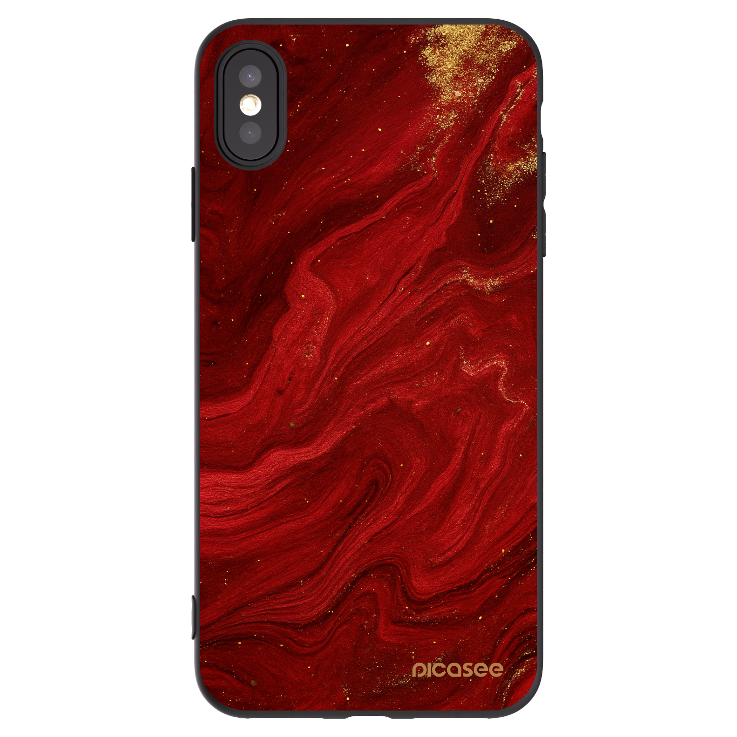 Picasee husă neagră din silicon pentru Apple iPhone XS Max - Red