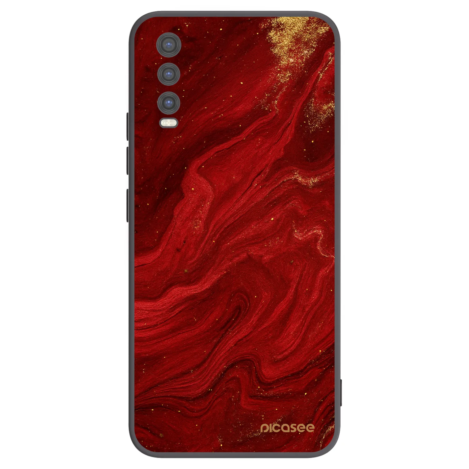 Picasee husă neagră din silicon pentru Vivo Y20s - Red