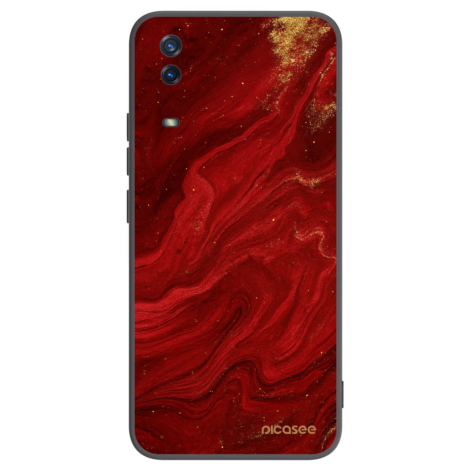 Picasee husă neagră din silicon pentru Vivo Y11s - Red
