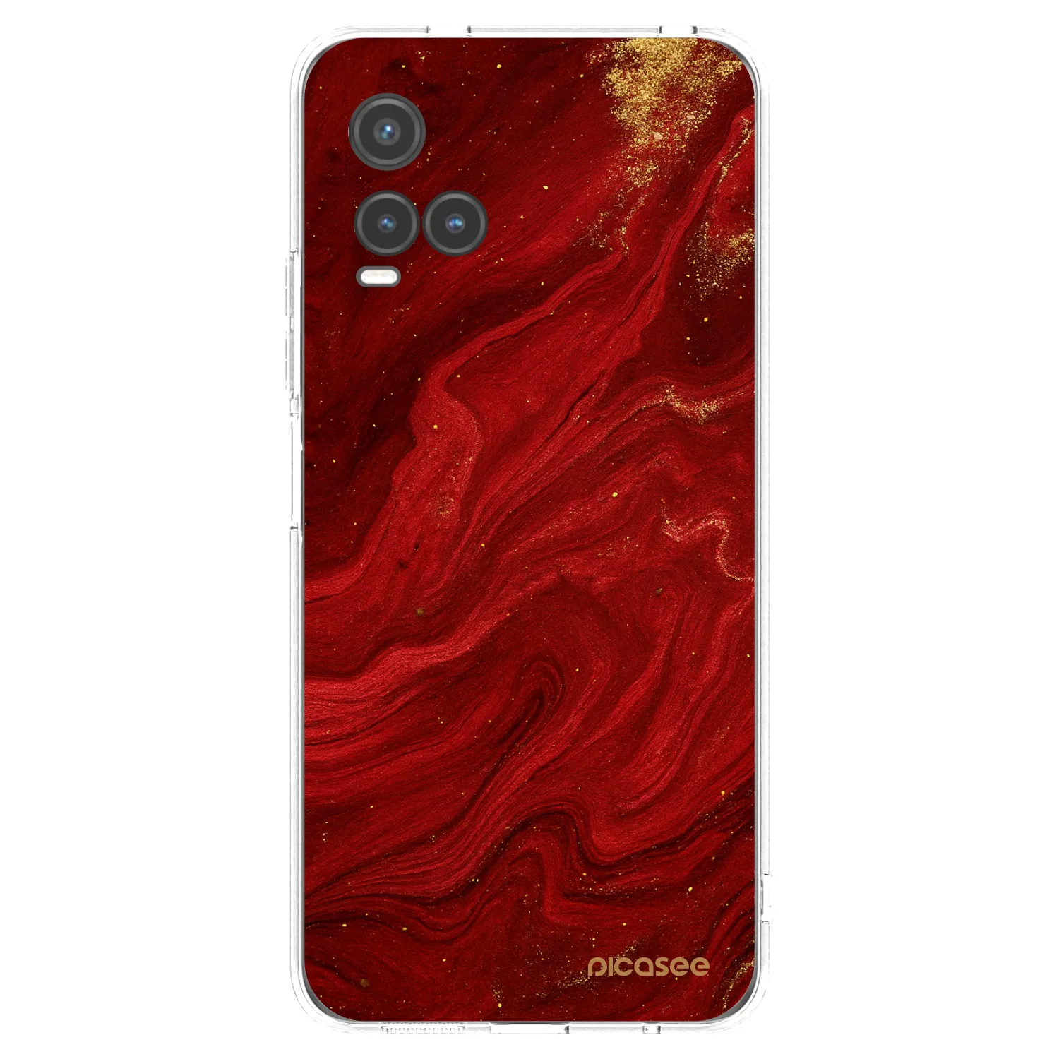 Picasee husă transparentă din silicon pentru Vivo Y33s - Red