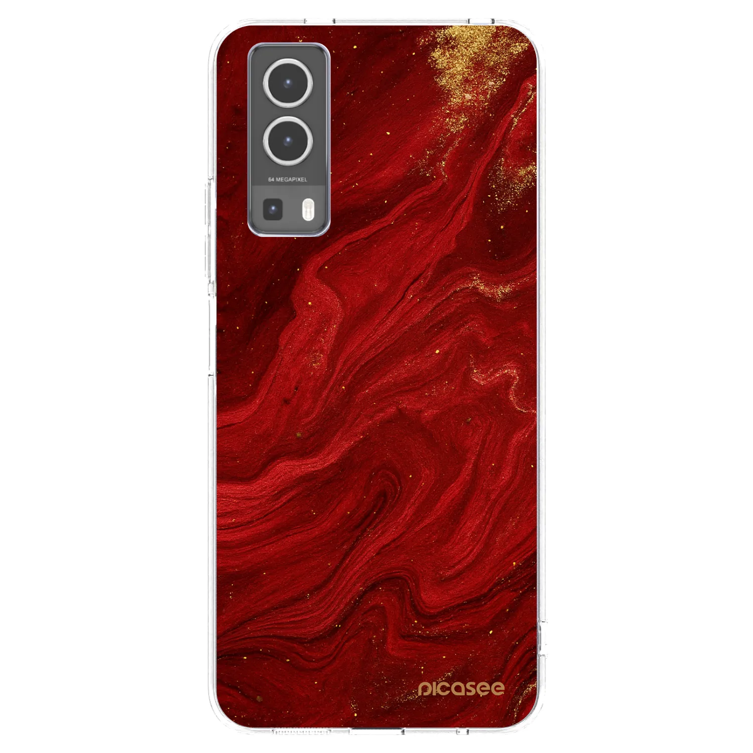 Picasee husă transparentă din silicon pentru Vivo Y72 5G - Red