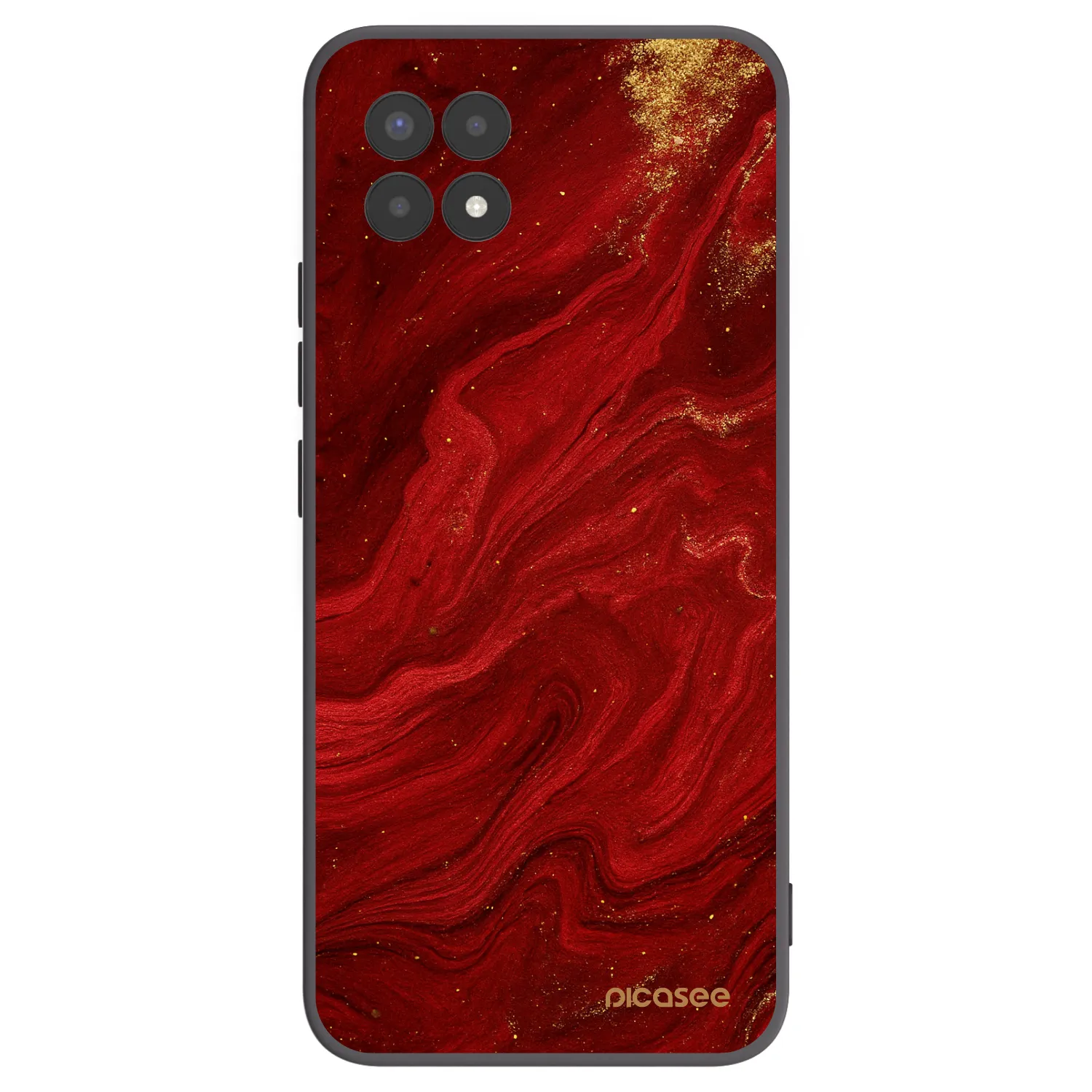 Picasee husă neagră din silicon pentru Realme 8i - Red