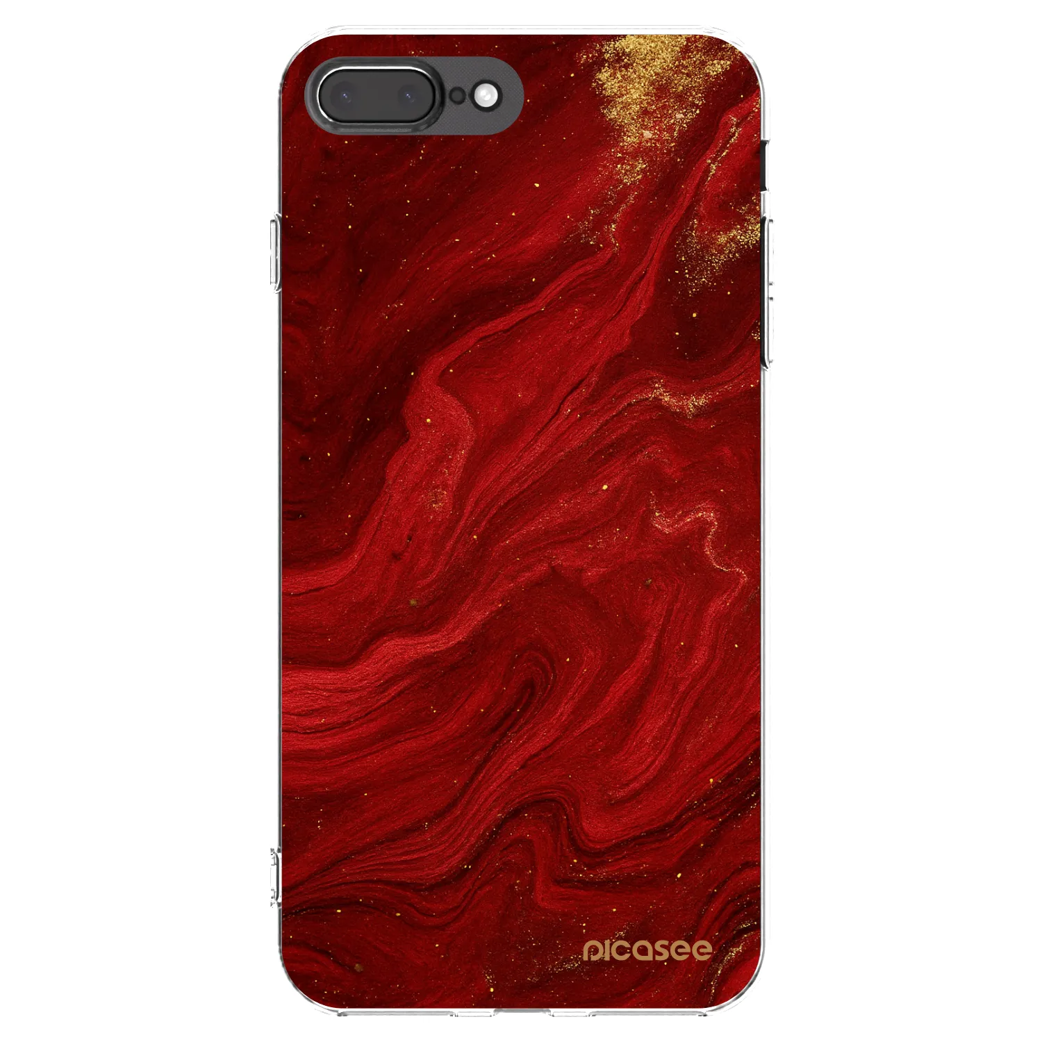 Picasee husă transparentă din silicon pentru Apple iPhone 7 Plus - Red