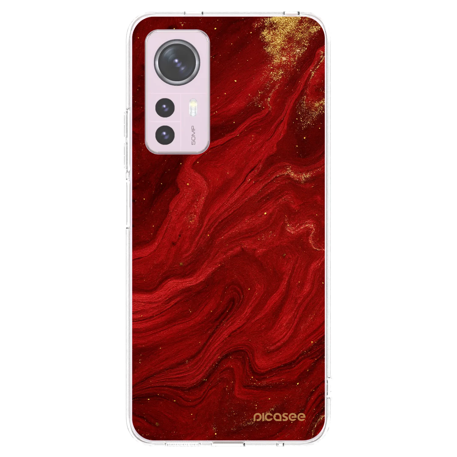 Picasee husă transparentă din silicon pentru Xiaomi 12 - Red