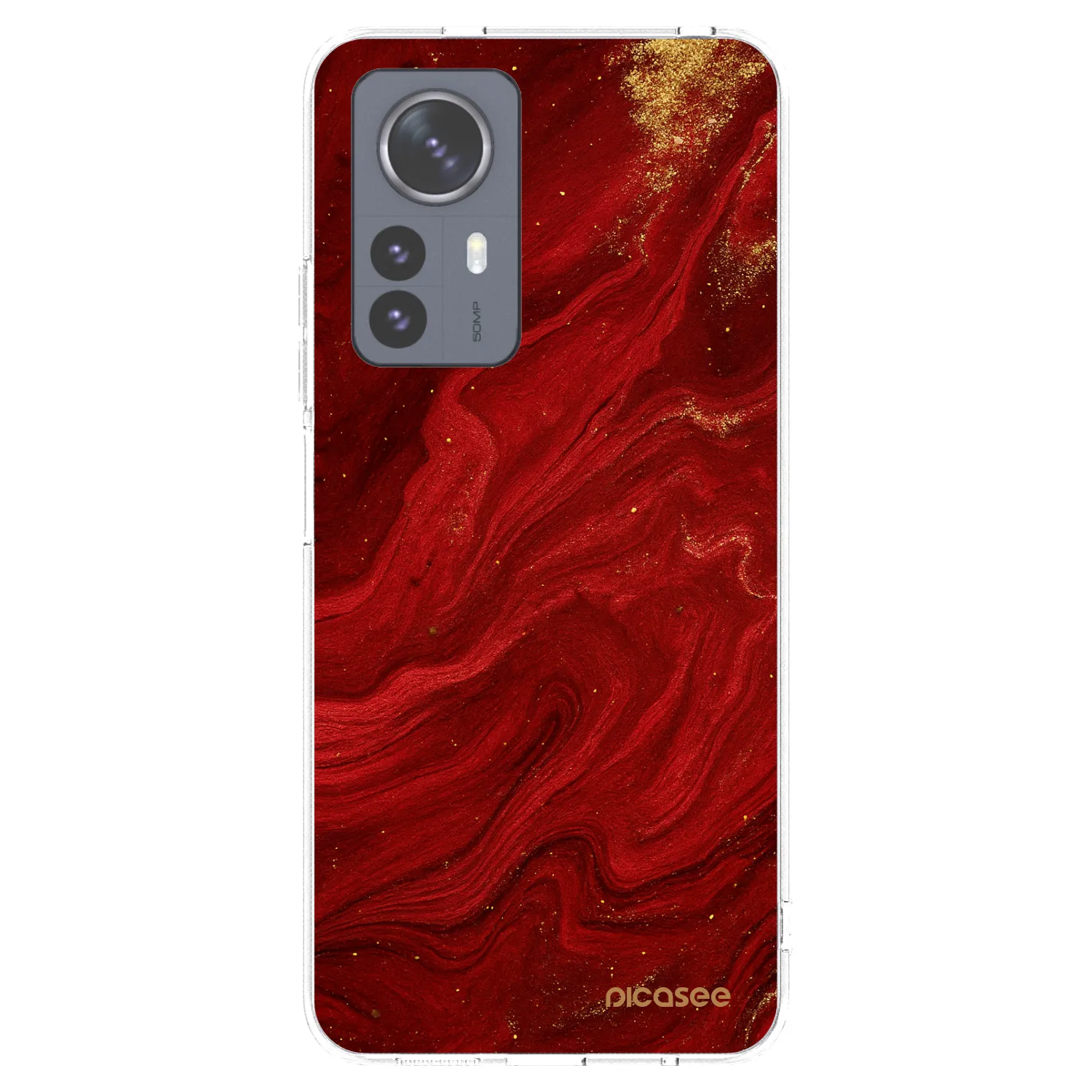 Picasee husă transparentă din silicon pentru Xiaomi 12 Pro - Red
