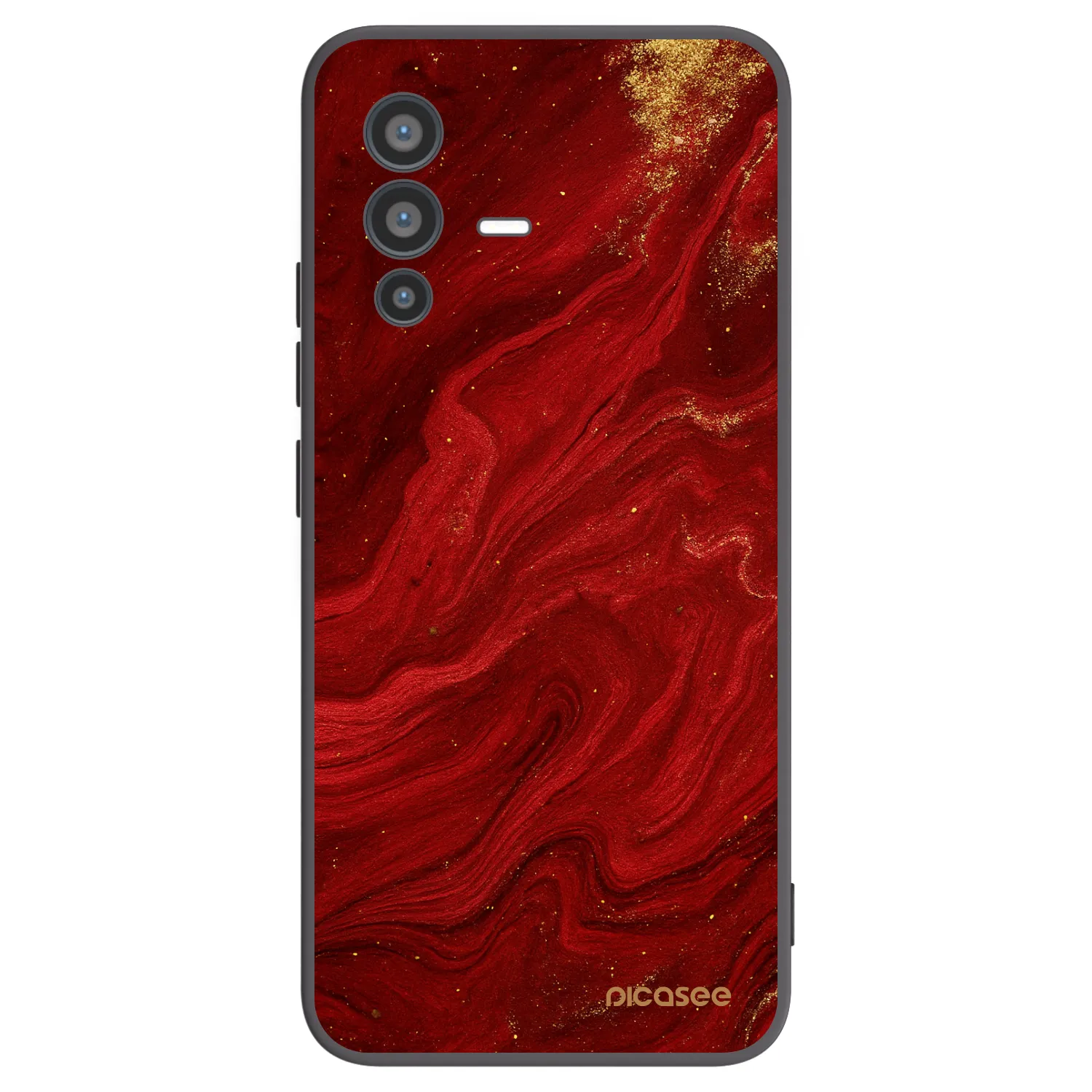 Picasee husă neagră din silicon pentru Vivo V23 5G - Red