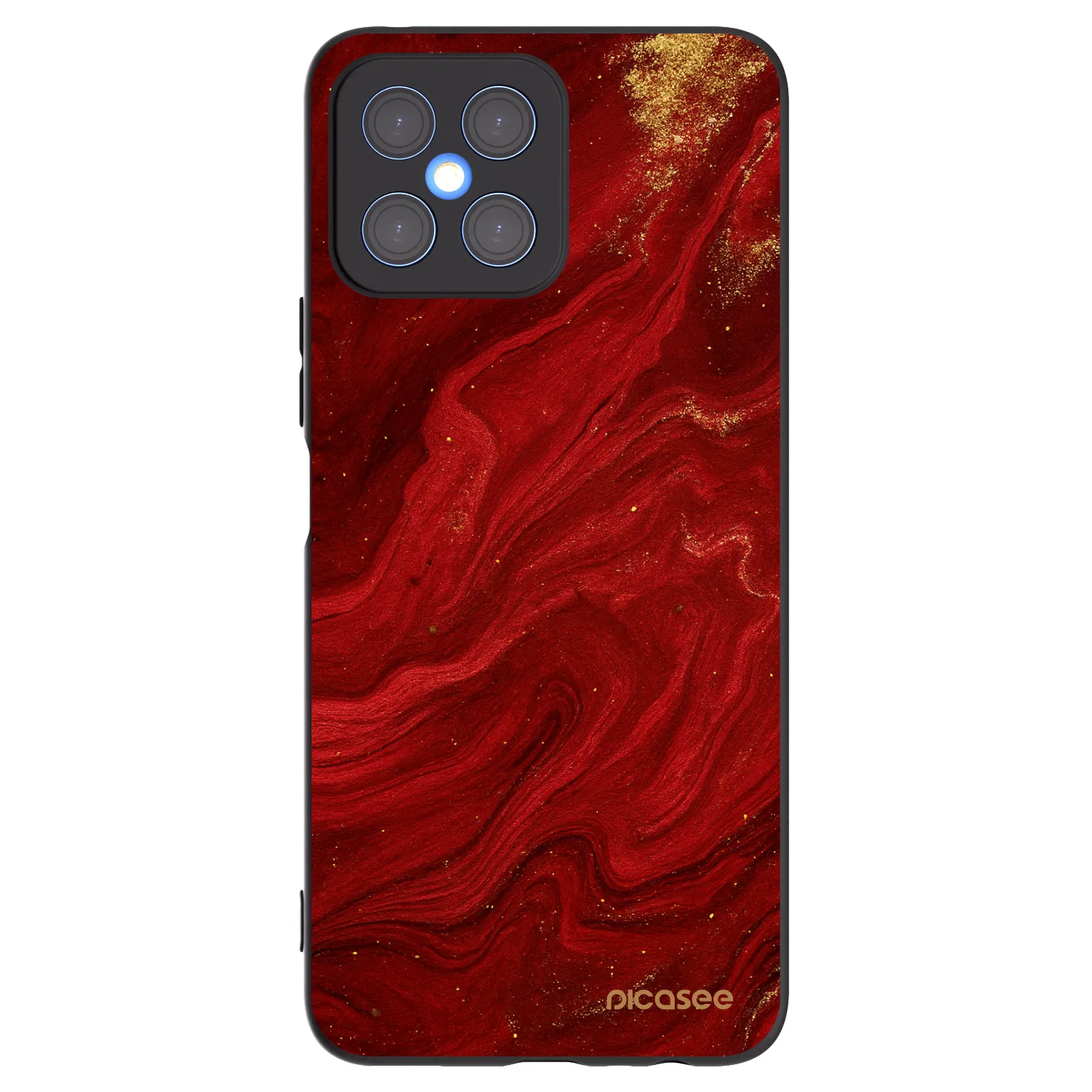 Picasee husă neagră din silicon pentru Honor X8 4G - Red