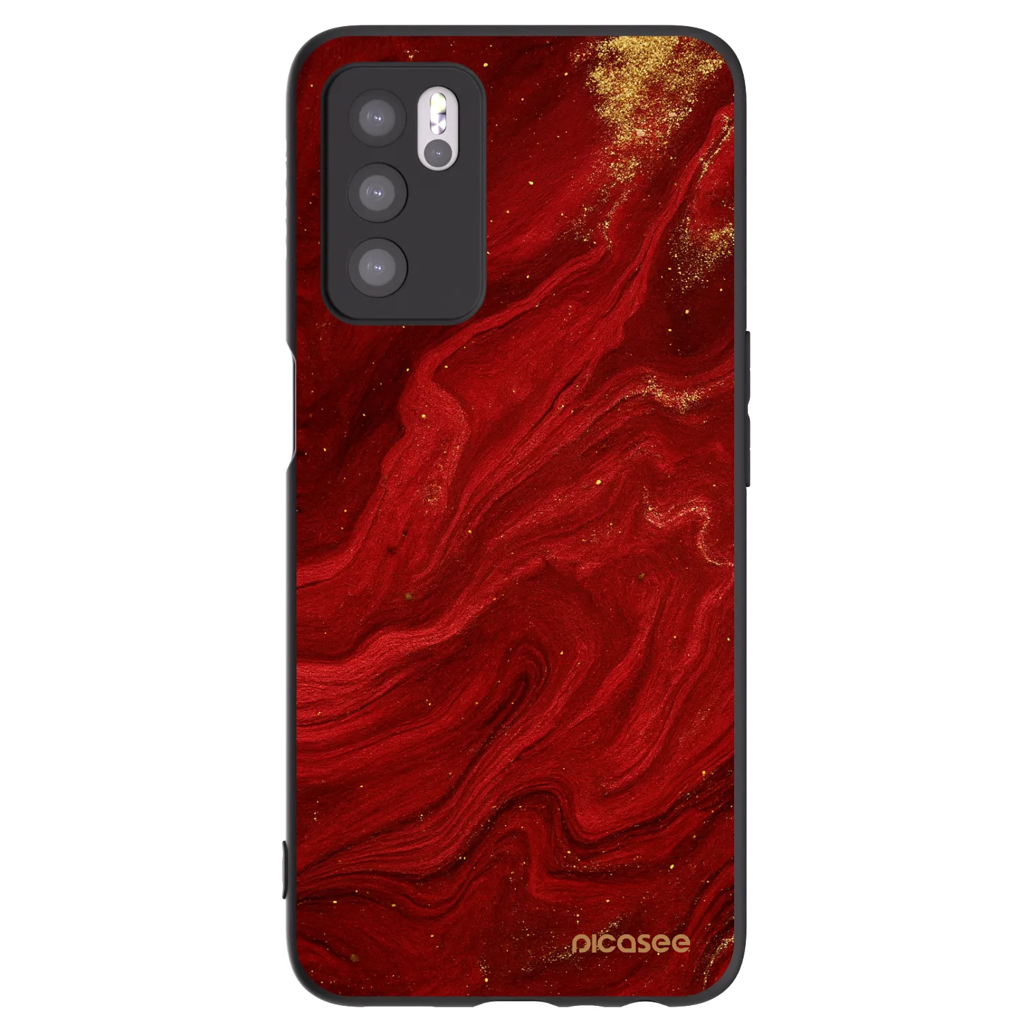 Picasee husă neagră din silicon pentru OPPO A16s - Red