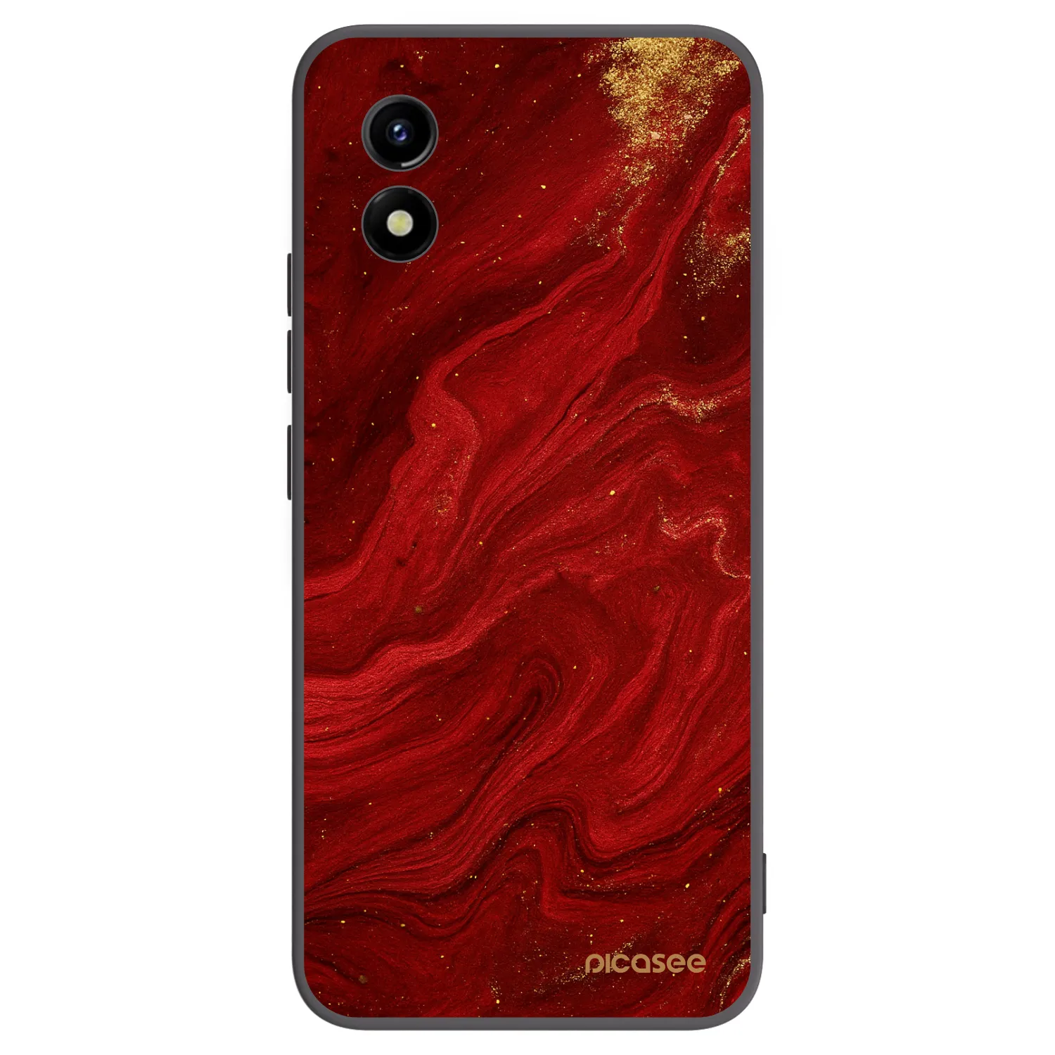 Picasee husă neagră din silicon pentru Vivo Y01 - Red