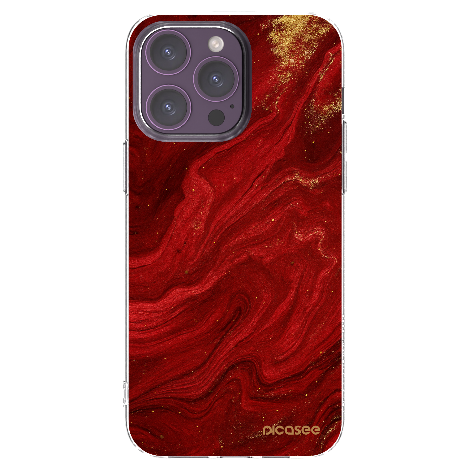 Picasee husă transparentă din silicon pentru Apple iPhone 14 Pro Max - Red