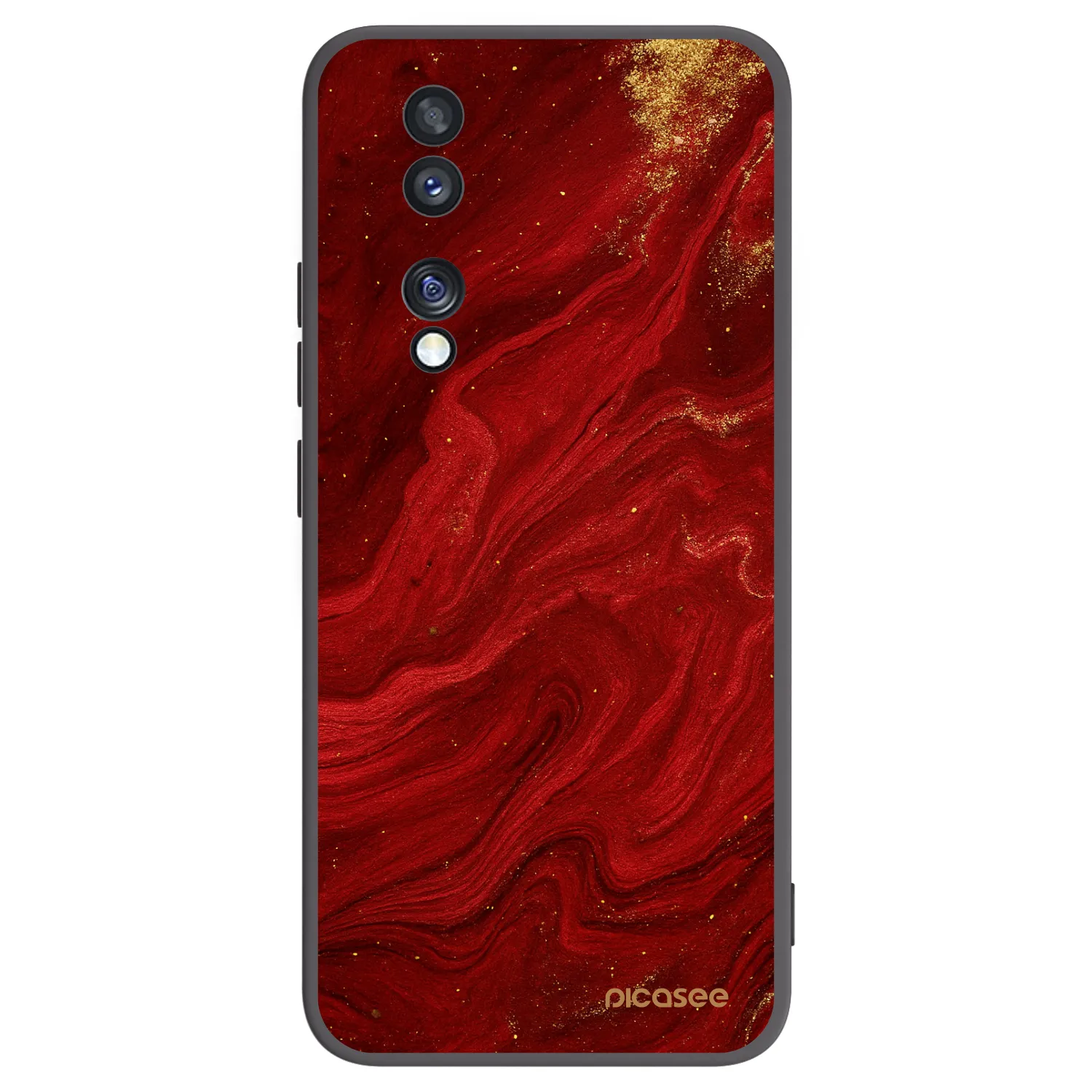 Picasee husă neagră din silicon pentru Honor 70 - Red