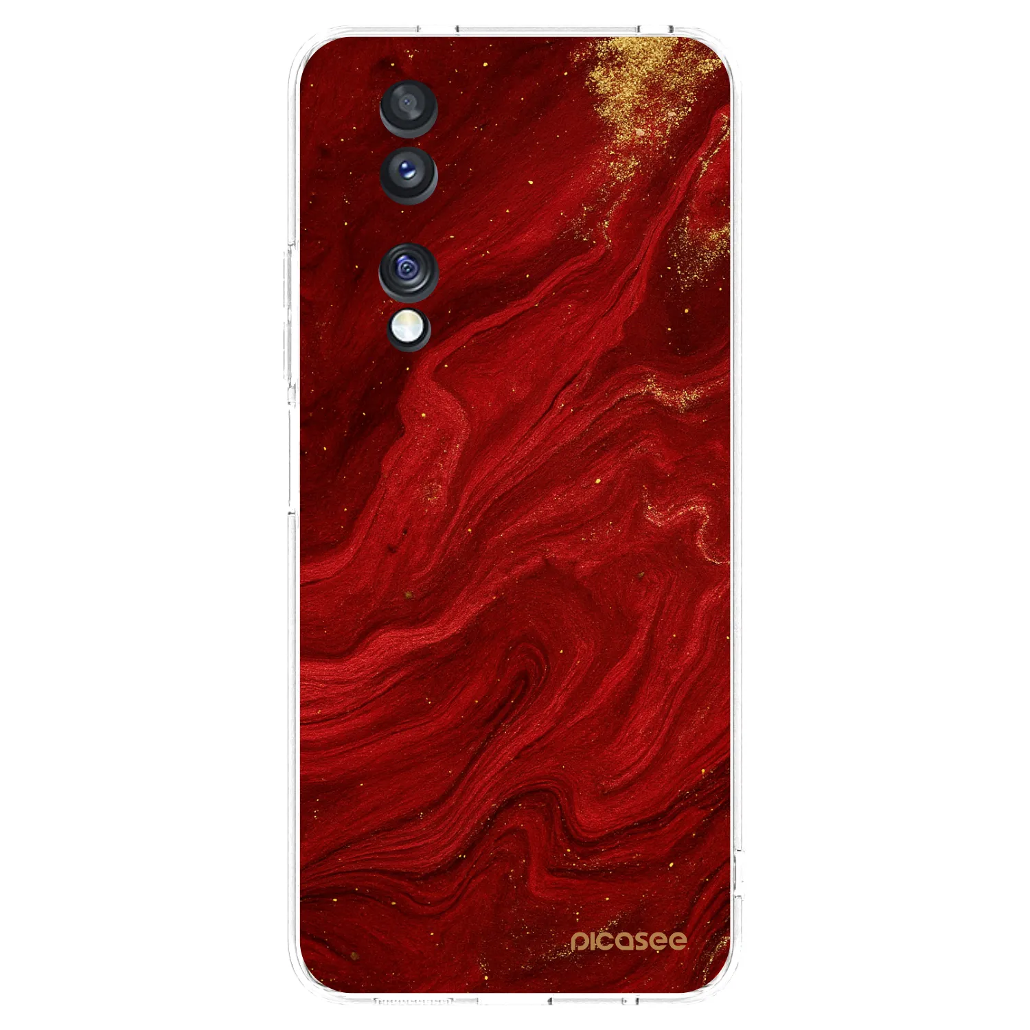 Picasee husă transparentă din silicon pentru Honor 70 - Red