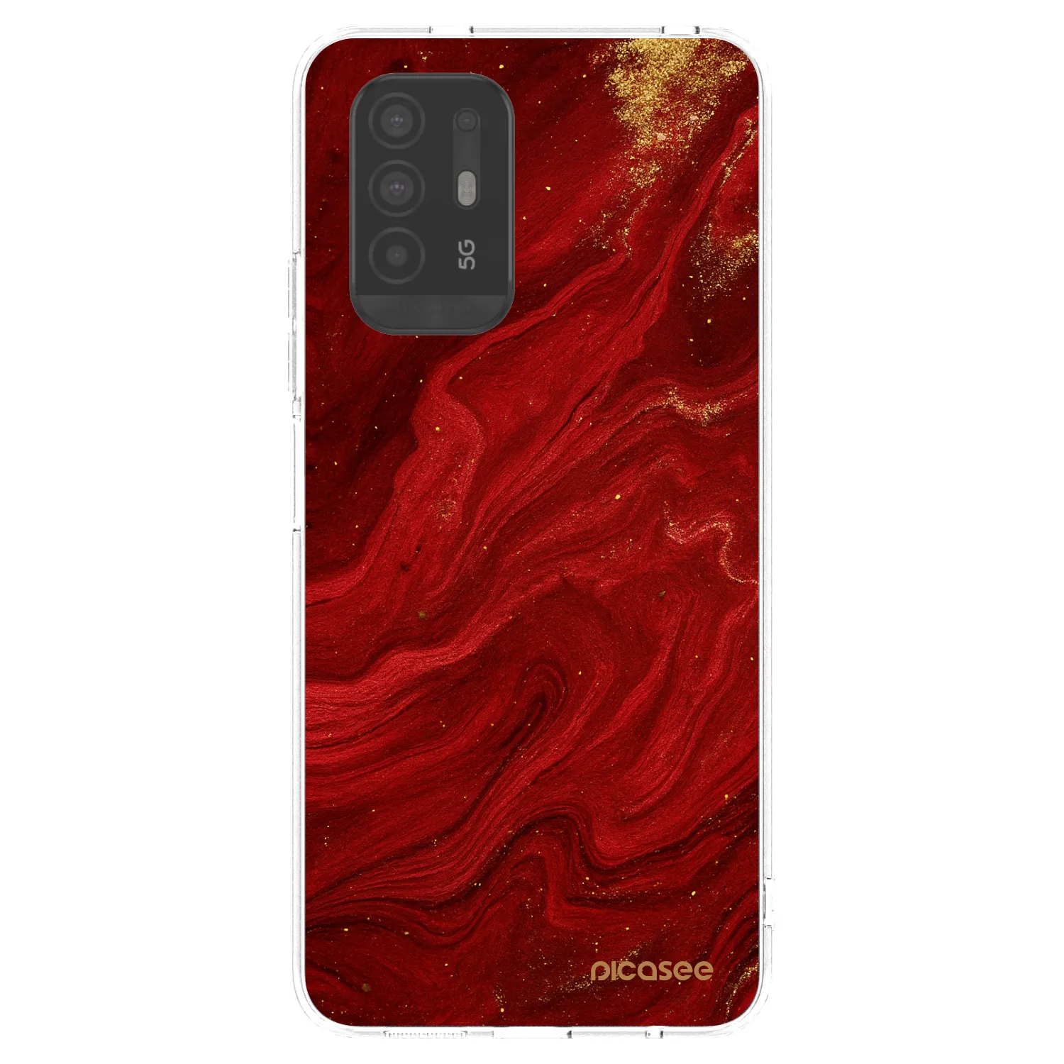 Picasee husă transparentă din silicon pentru OPPO A94 5G - Red