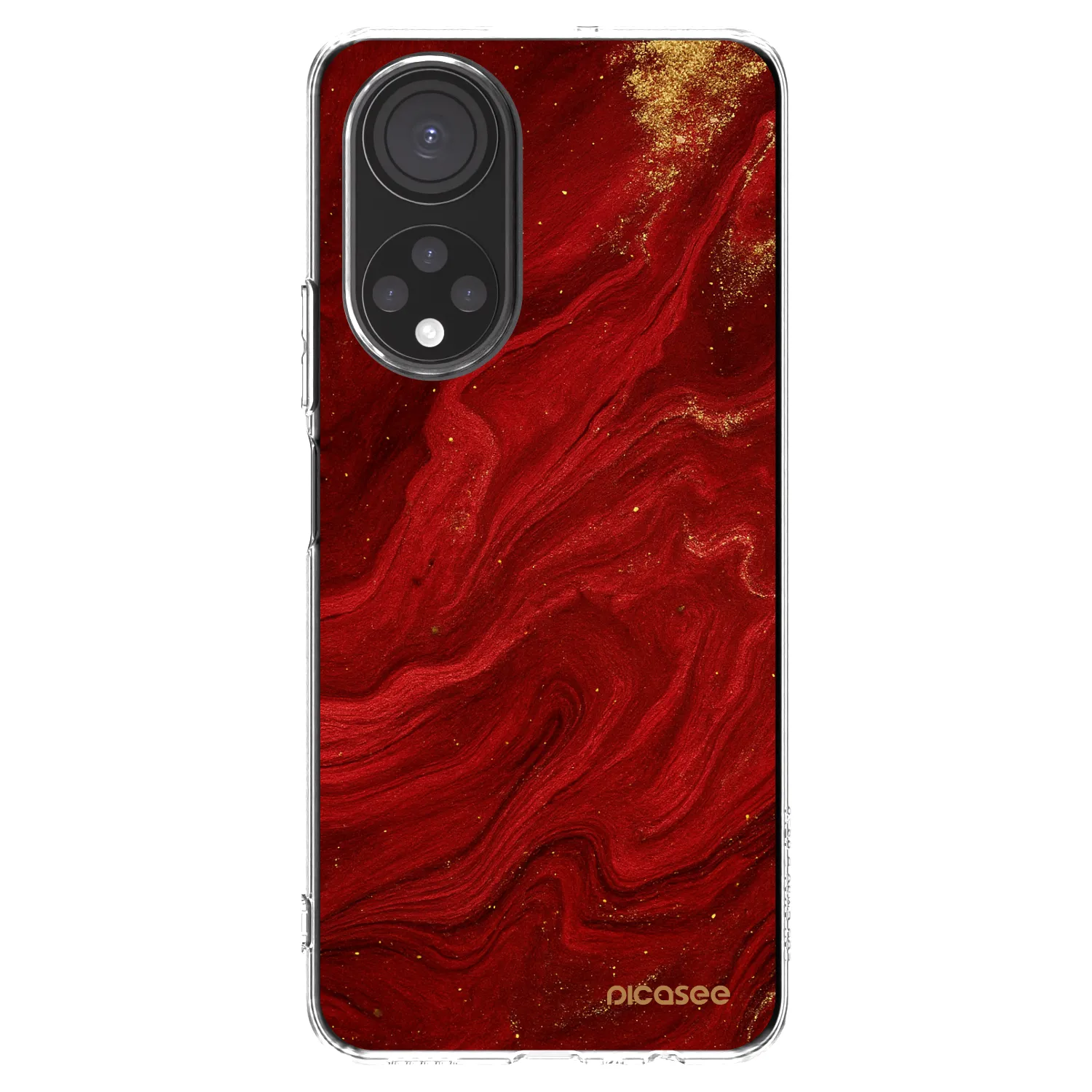 Picasee husă transparentă din silicon pentru Honor X7 - Red