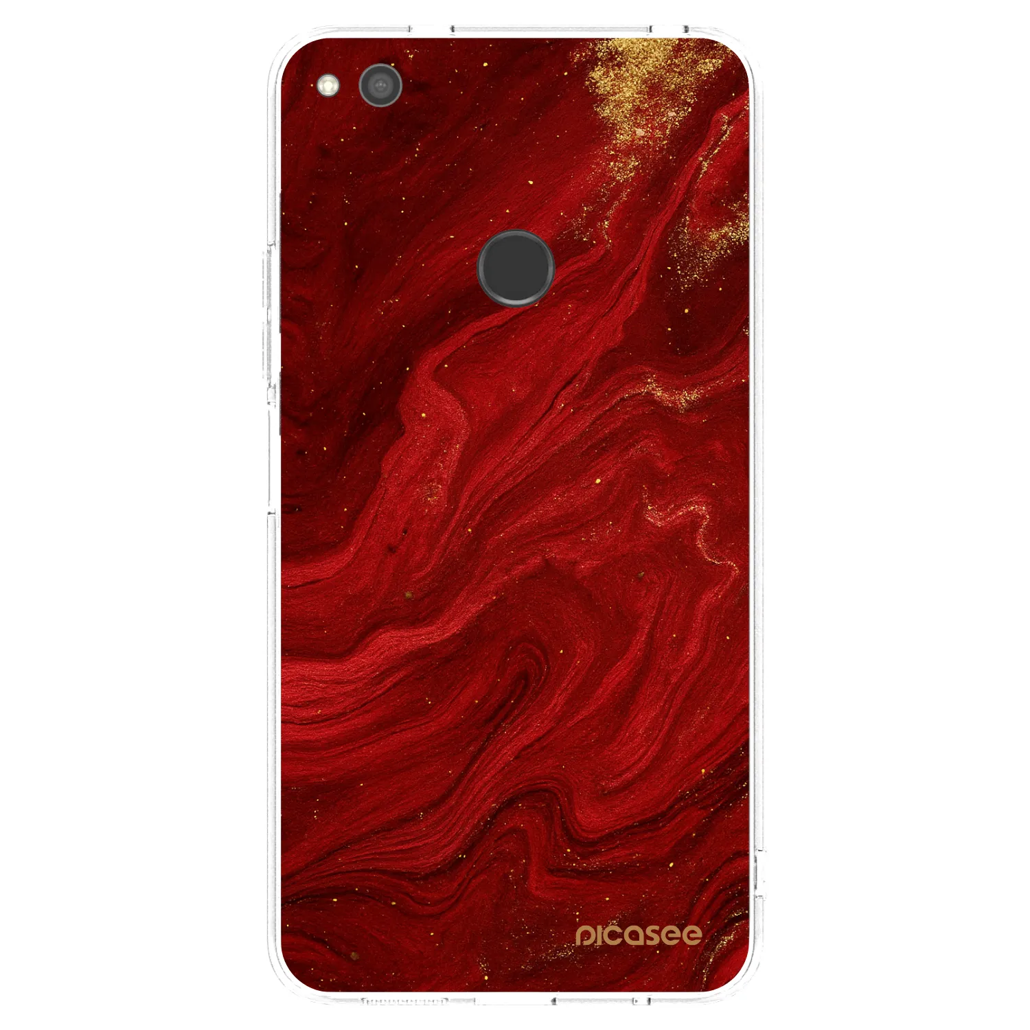 Picasee husă transparentă din silicon pentru Huawei P9 Lite 2017 - Red