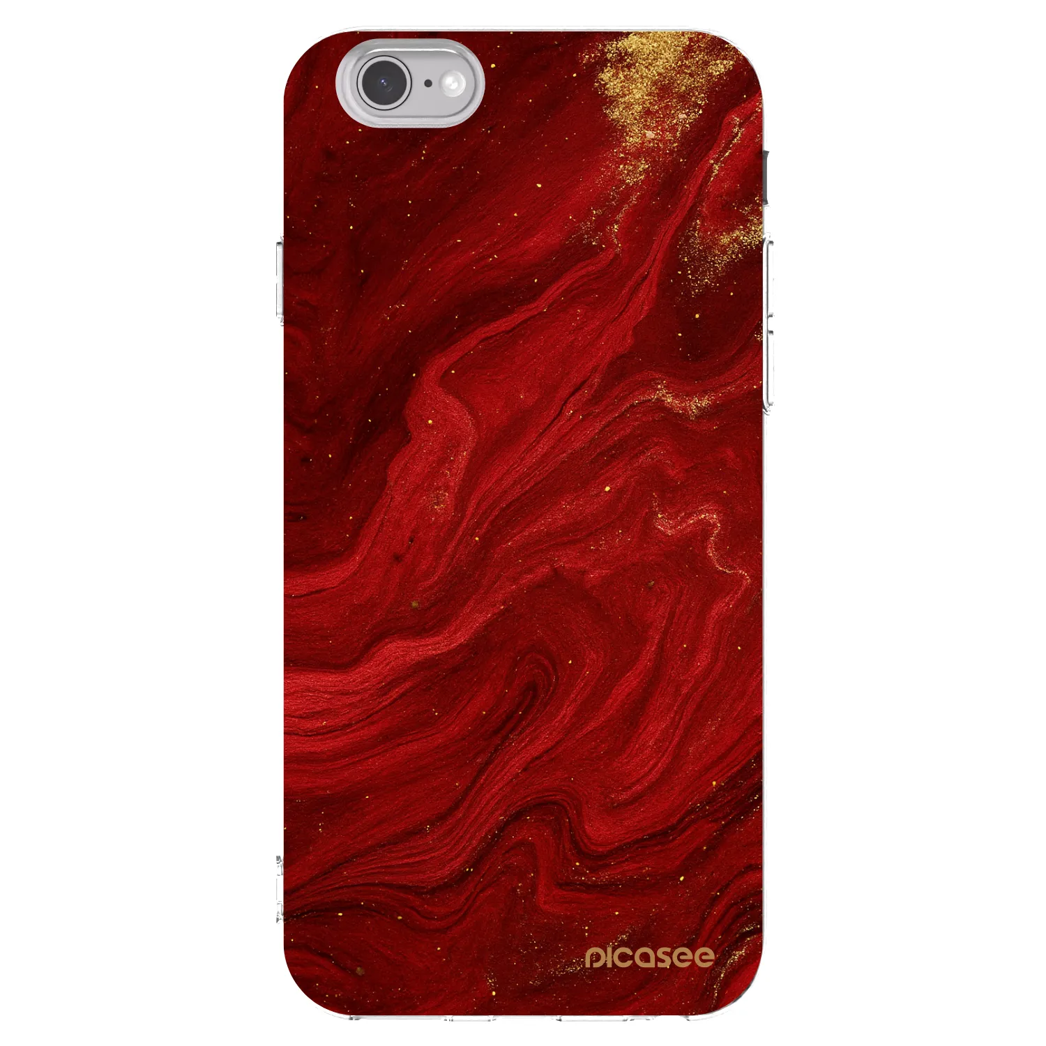 Picasee husă transparentă din silicon pentru Apple iPhone 6/6S - Red