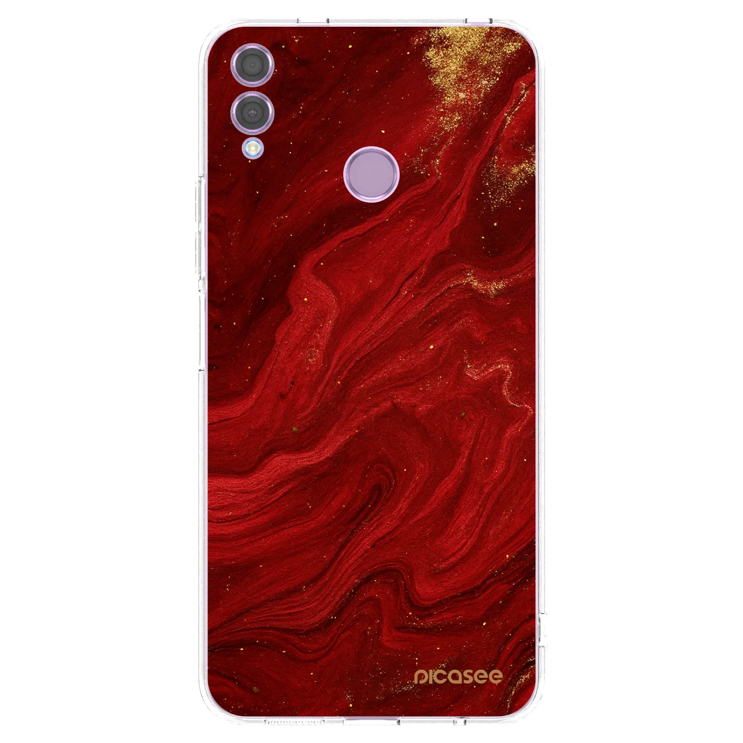 Picasee husă transparentă din silicon pentru Honor 8X - Red
