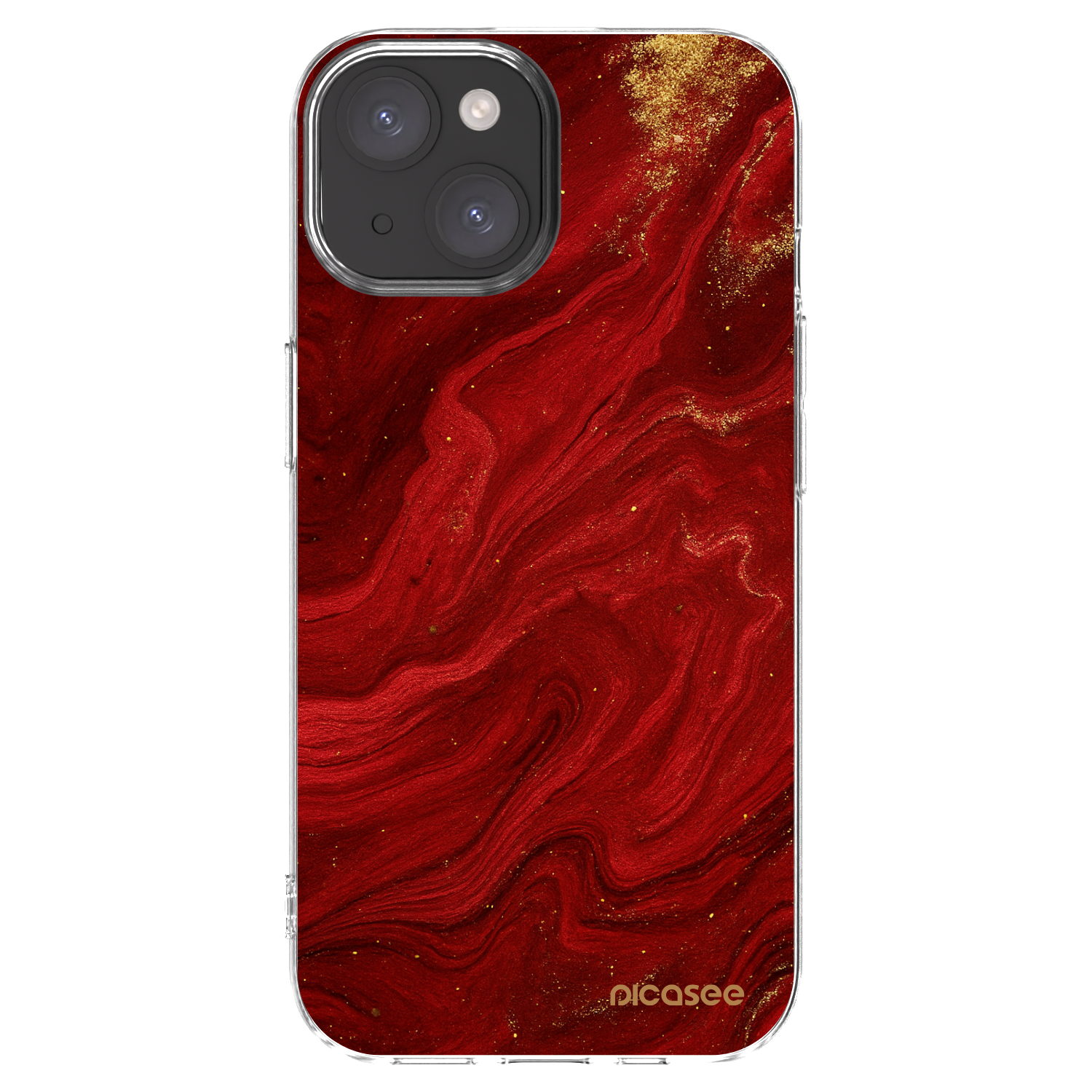Picasee husă transparentă din silicon pentru Apple iPhone 15 - Red